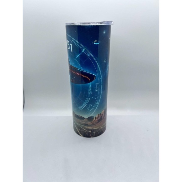 Area 51 20 oz Skinny Tumbler Custom Made, New with Straw and Lid - Picture 4 of 4